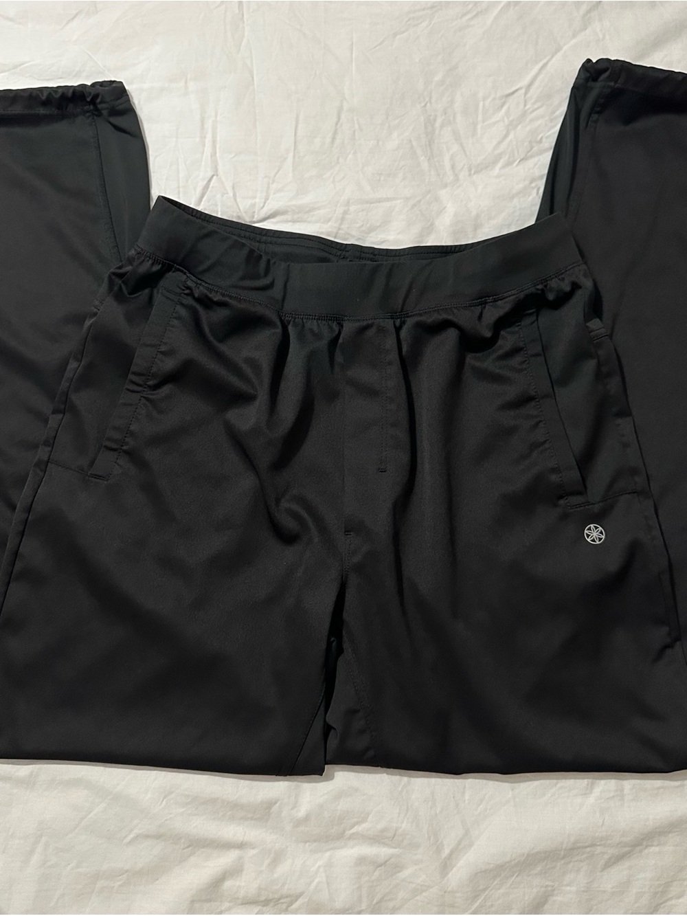 Gaiam Black Performance Pants Medium | Athletic Lounge Pants with Pockets